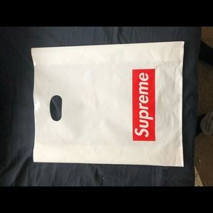 Supreme plastic shopping (4)bags and 2 stickers